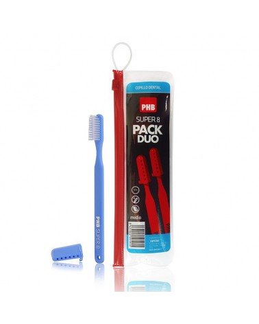 Pack Cepillo PHB® super 8 medio duo + estuche